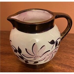 Antique Copper Luster And Pink Lancaster LTD Hanley England - Miniature Pitcher
